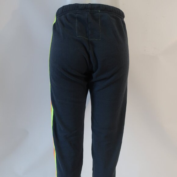 Women Aviator Nation Black Rainbow Neon 5-Striped Jogger Sweatpants M - Picture 9 of 13